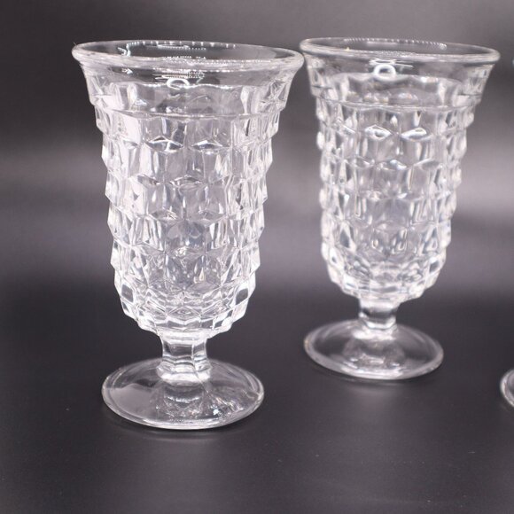 Fostoria American Clear Glass 4 3/4” Footed Tumbler set of 4 vtg - Picture 4 of 9